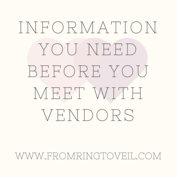 Information That you Need Before you Meet with Your Vendors, wedding planning podcast